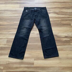 Y2K Kanji Jeans Distressed Black Men’s 40 Waist Inseam 33